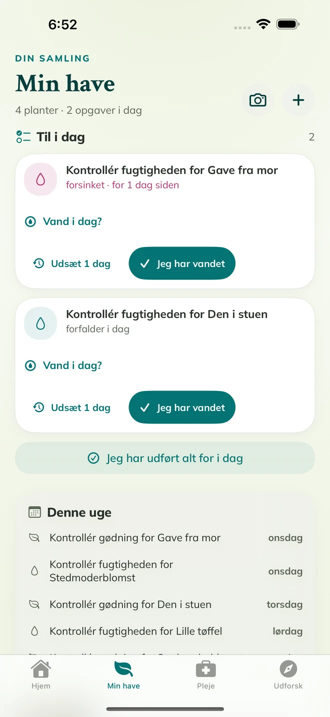 En rigtig FloraFlor-skærm: Min have og plejepåmindelser