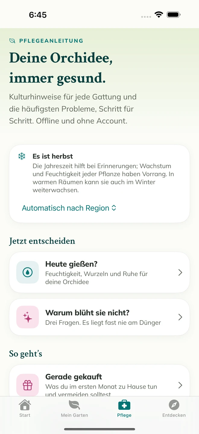 Pflegehilfen und Anleitungen in FloraFlor