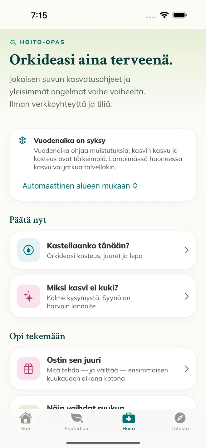 FloraFlorin hoitotyökalut ja oppaat