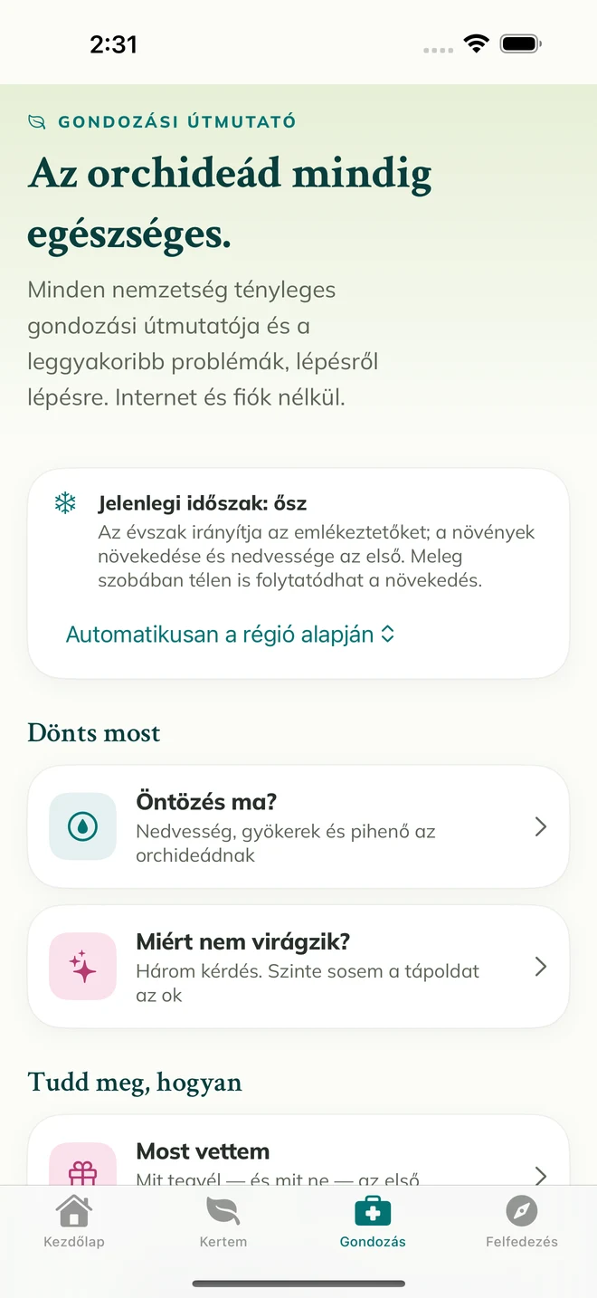 Gondozási eszközök és útmutatók a FloraFlor alkalmazásban