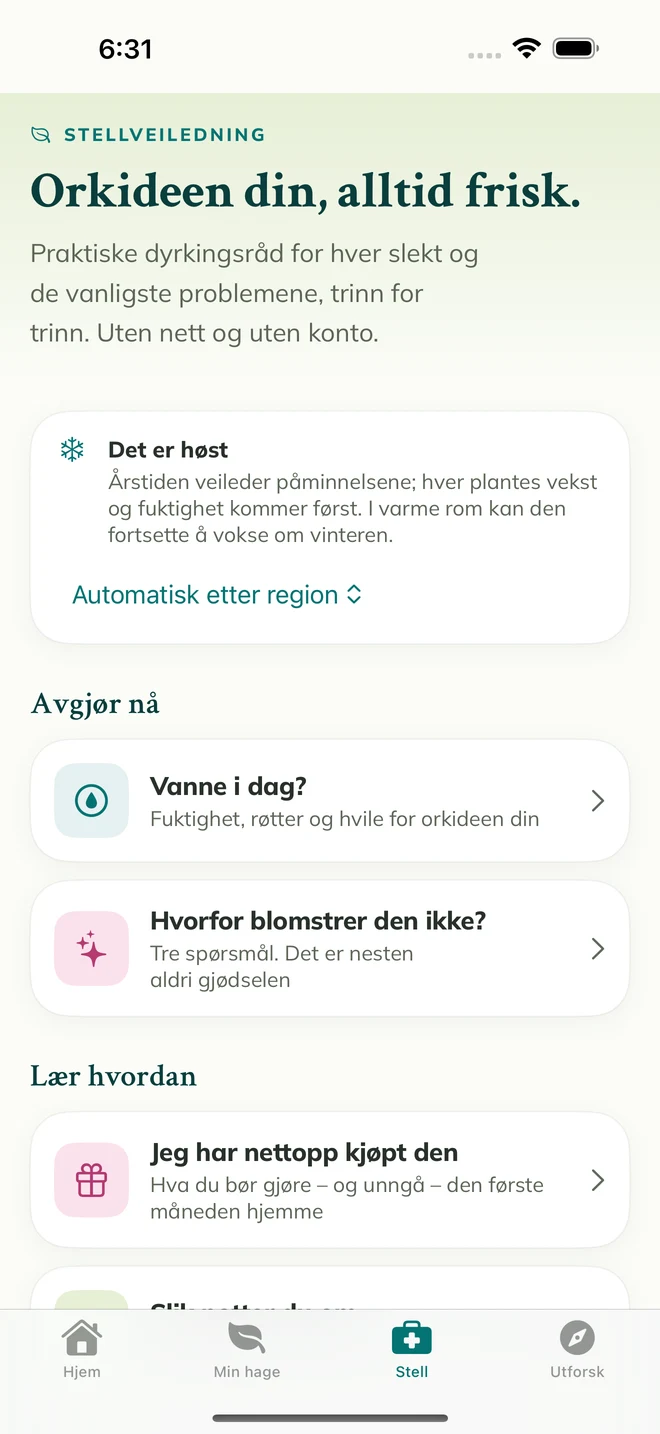 Stellverktøy og veiledninger i FloraFlor