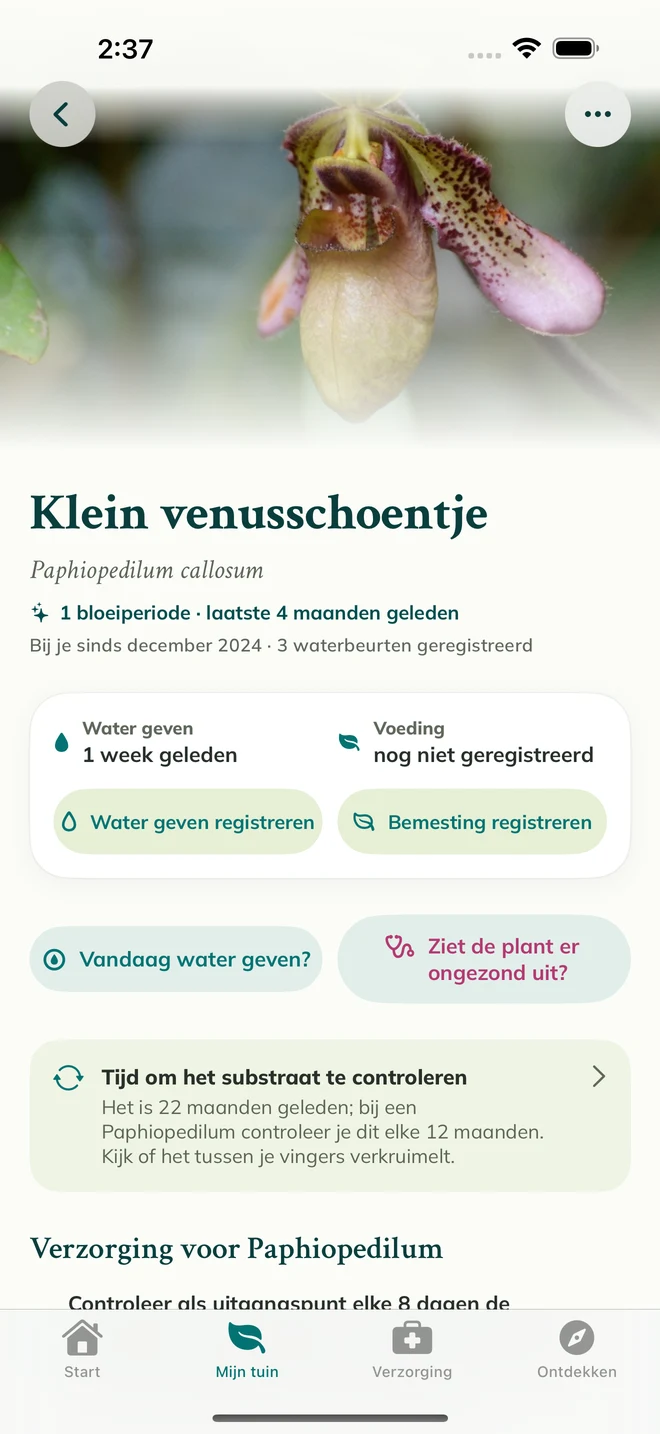 Een plantendossier en dagboek in FloraFlor