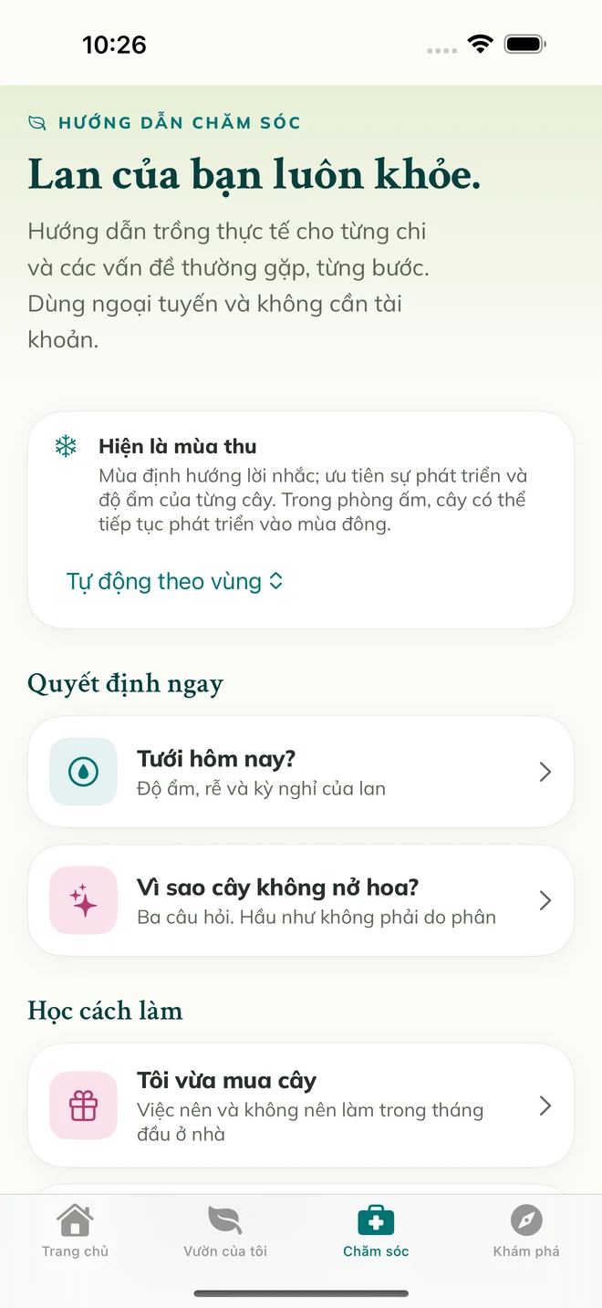 Công cụ và hướng dẫn chăm sóc trong FloraFlor