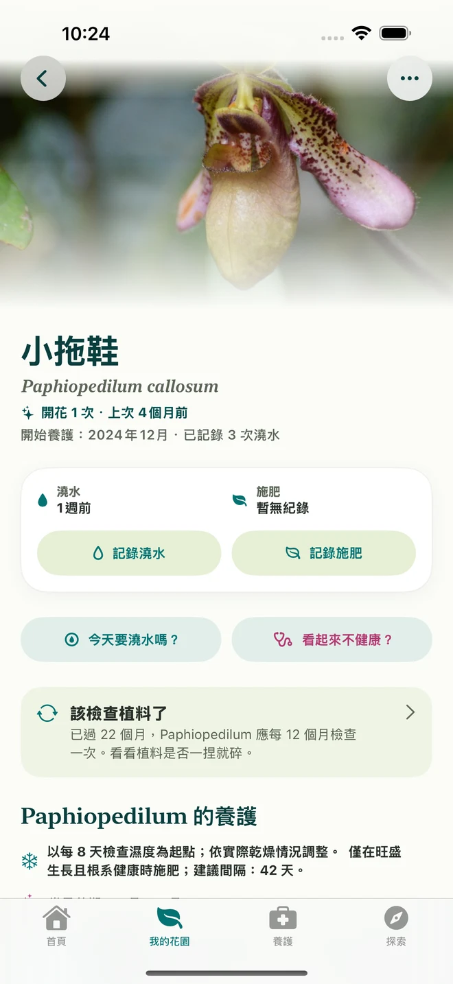 FloraFlor 中的蘭花紀錄和日誌
